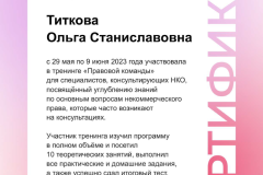 Сертификат "Правовая команда"